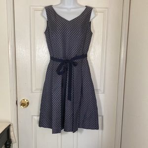 Tahari Arthur S. Levine Dress Blue White 6